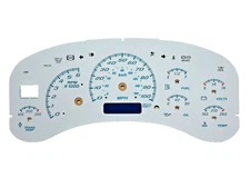 White Gauge Face Overlay for 1999-2002 Silverado Sierra & GM Instrument Clusters