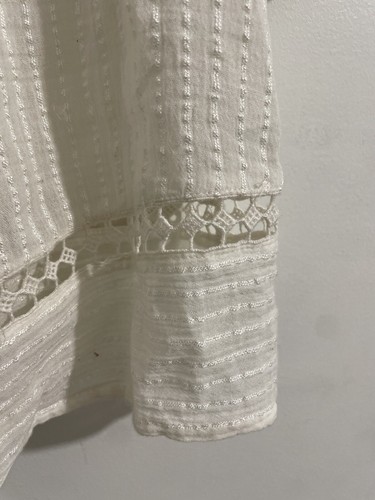 Lucky Brand Blouse Boho Shirt Ivory Plus 1X 3/4 Sleeve Knit Top V-Neck - Picture 2 of 5