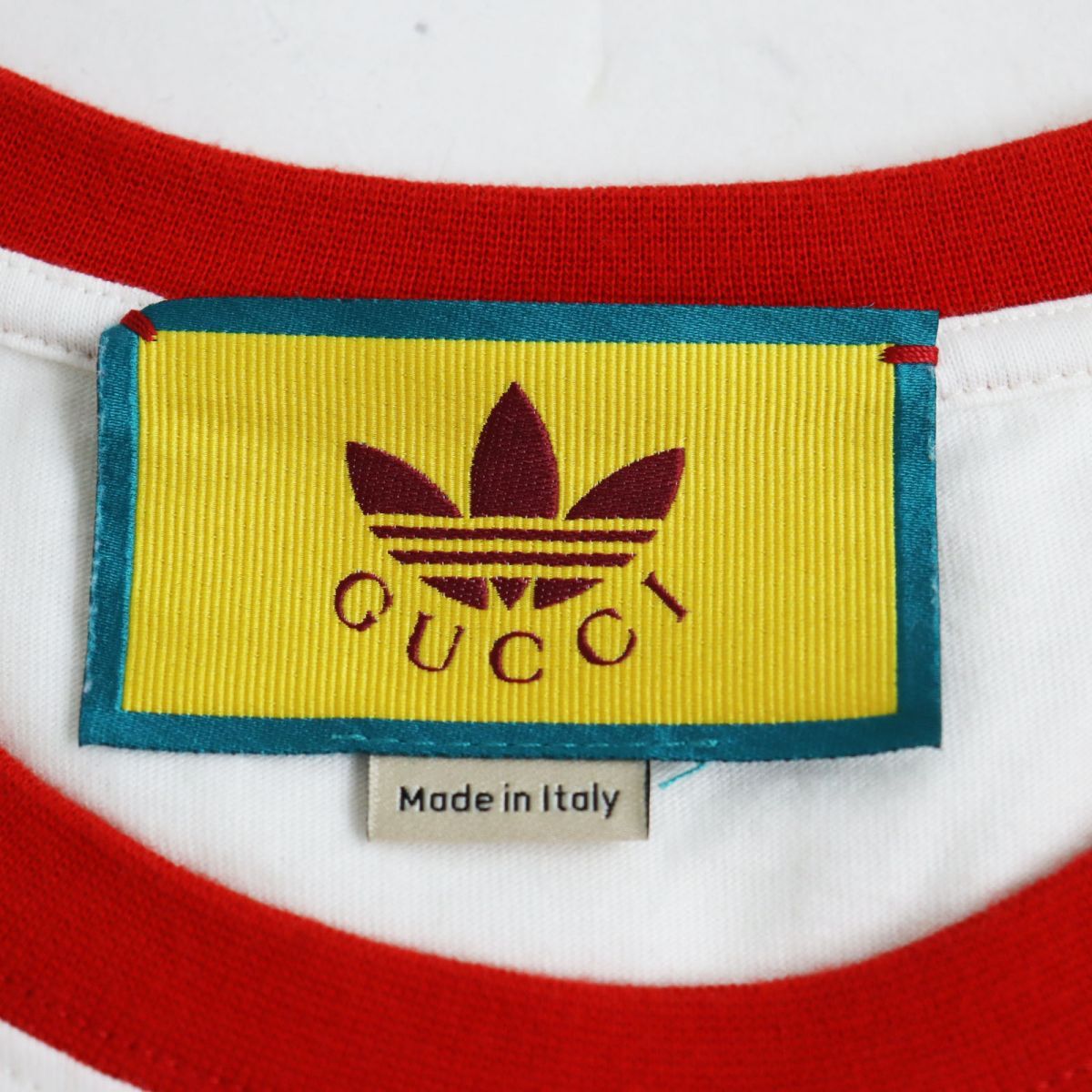 GUCCI x adidas Cotton T-Shirt 22SS White Red XS (160/84Y