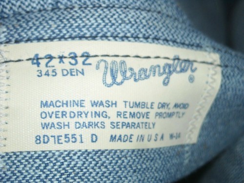 VTG 70 NOS 42 X 32 MENS REGULAR FIT BOOT CUT FLARE LEG DENIM WRANGLER JEANS 153 - Picture 6 of 7