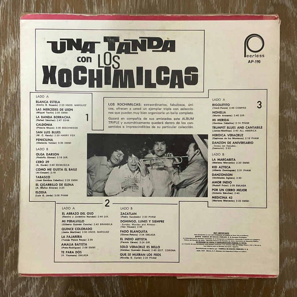 Los Xochimilcas, Una Tanda Con, 1978 Compilation Triple Mexican Lp´s Tropical - Image 2 of 4