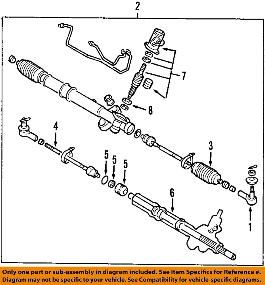 Used Rack and Pinion Assembly fits: 2004 Mitsubishi Endeavor LS Grade A - Изображение 3 из 4
