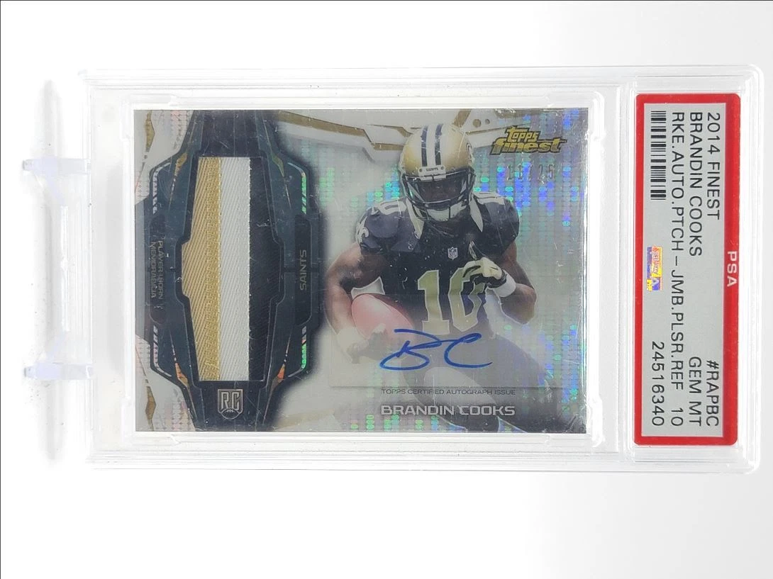 Brandin Cooks Finest Rookie Autograph Patch #RAPBC Jumbo Pulsar Refractor