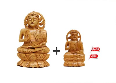 Antique Figurine for Home Décor COLLECTIBLES INDIA Hand Carved Wooden Meditating Buddha Sculpture Antique Figurine for Home Décor COLLECTIBLES INDIA Hand Carved Wooden Meditating Buddha Sculpture