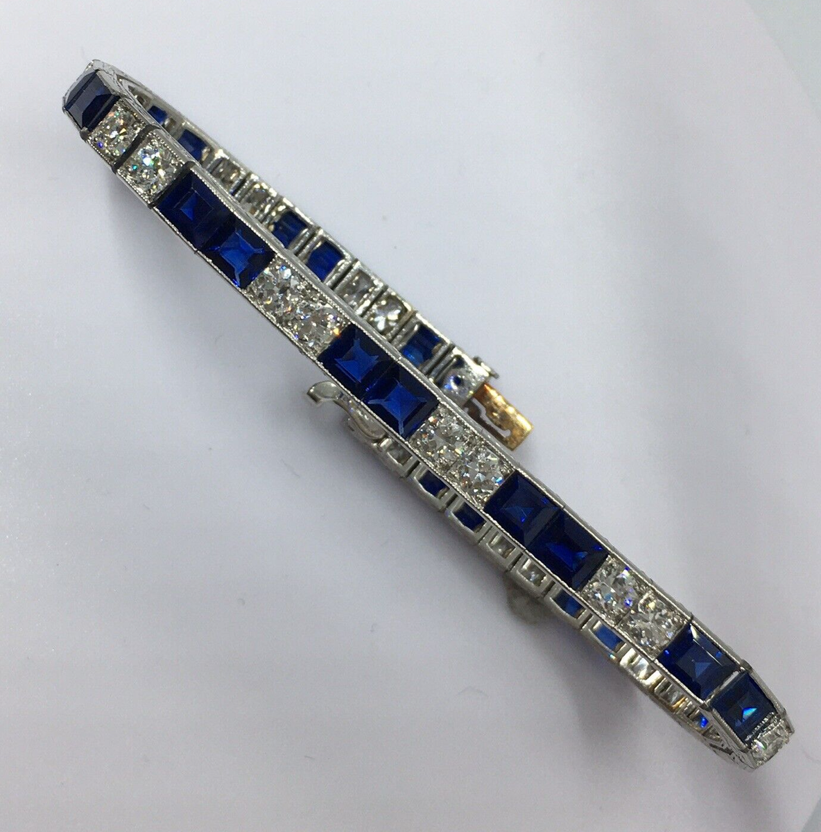 Platinum Art Deco Circa 1920s Tiffany Co Natural Sapphire