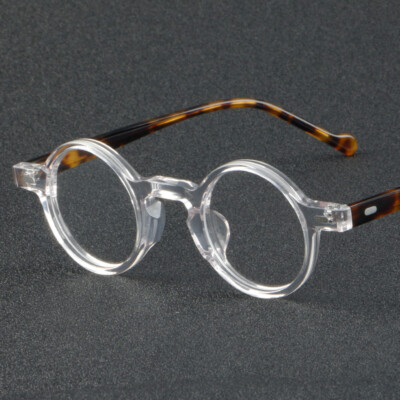 Fashion Round Handmade Acetate Eyeglass Frame Chic Tortoiseshell Reading Glasses