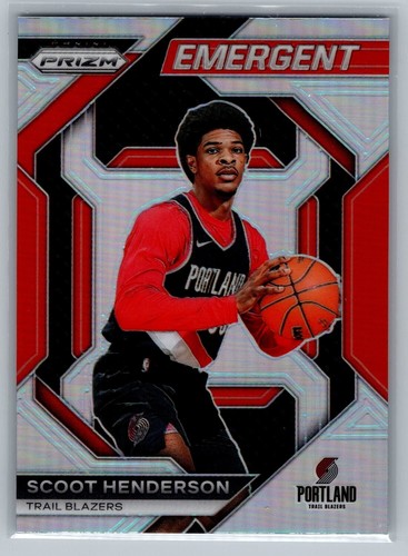 2023-24 Panini Prizm Scoot Henderson #16 Emergent Silver Prizm Trailblazers NM