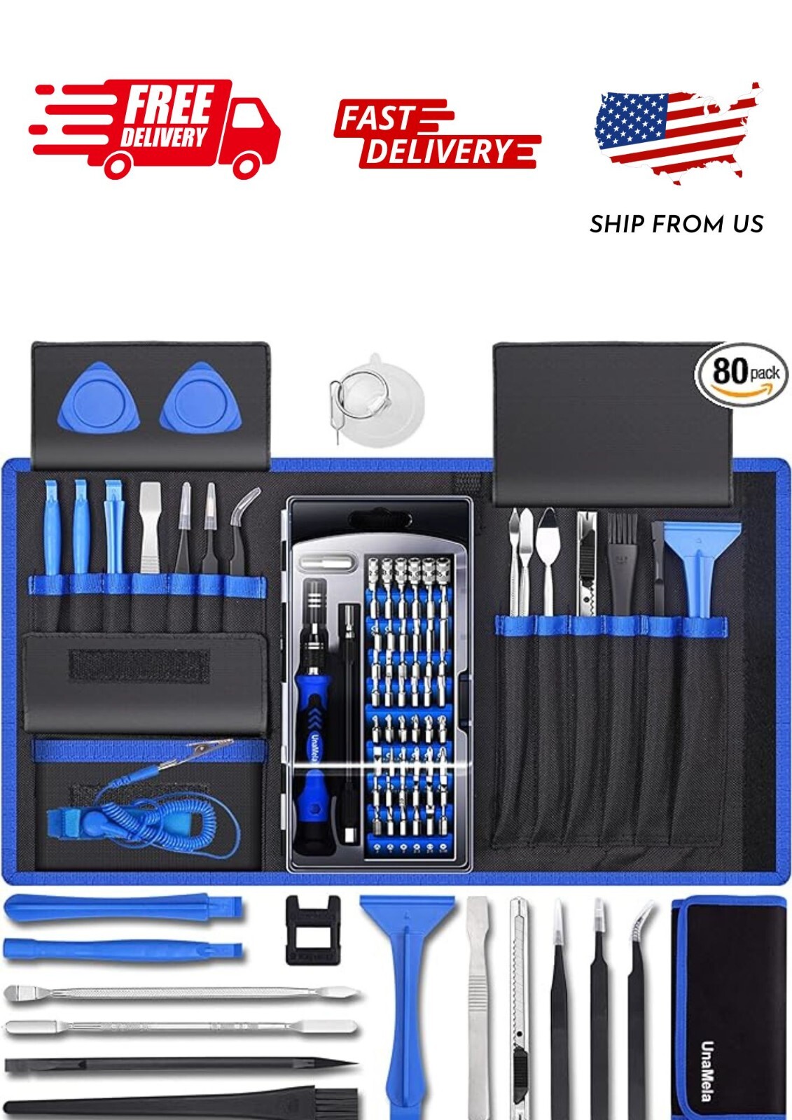 80 IN 1 Professional Computer Repair Tool Kit, Precision Laptop Screwdriver Set,
