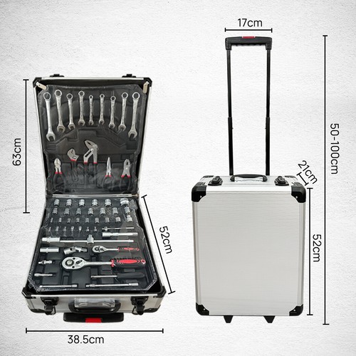 1180PCS Household Repair Hand Tool Set Portable Hand Tool Box Trolly Case - Picture 3 of 15