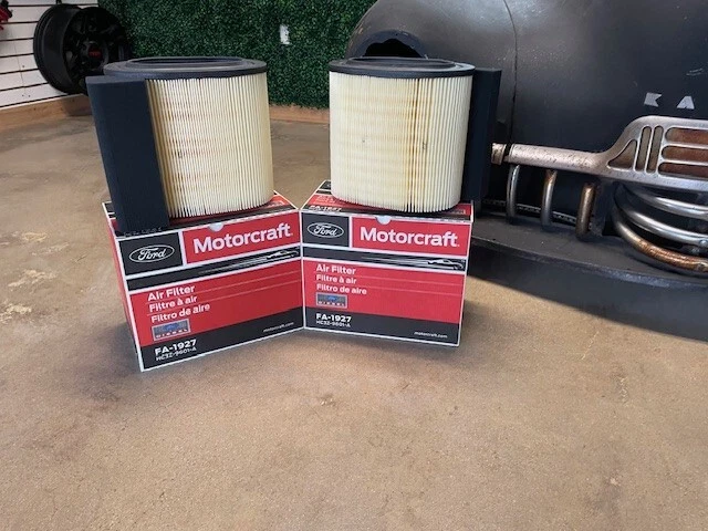 Filtro de aire del motor Powerstroke FA1927 HC3Z-9601-A cantidad 2 OEM Ford Motorcraft 6,7 L Foto 2 de 3