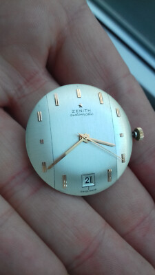 Zenith 2542 PC WATCH MOVEMENT + JUMBO DIAL + HANDS + CROWN VINTAGE UHR REF 16