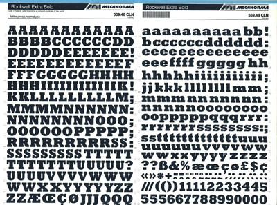 MECANORMA DryTransfer Lettering Sheet 559.48 CLN #718 ROCKWELL EXTRA BOLD 12.8mm