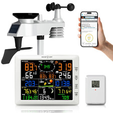 Wifi Weather Station, 14-In-1 Indoor/Outdoor Wireless Weather Station with Large