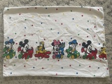 Vintage Walt Disney Mickey Mouse Minnie Donald Duck Pluto Pillow Case