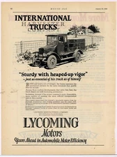 1925 Lycoming Motors Ad: International Harvester Truck Featured - VIGOR!