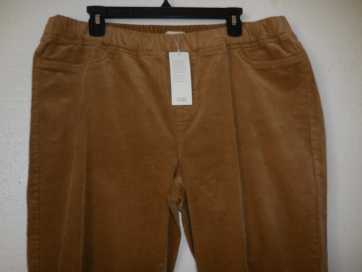 Eileen Fisher Honey Organic Cotton Stretch Corduroy Leggings XL NWT $178