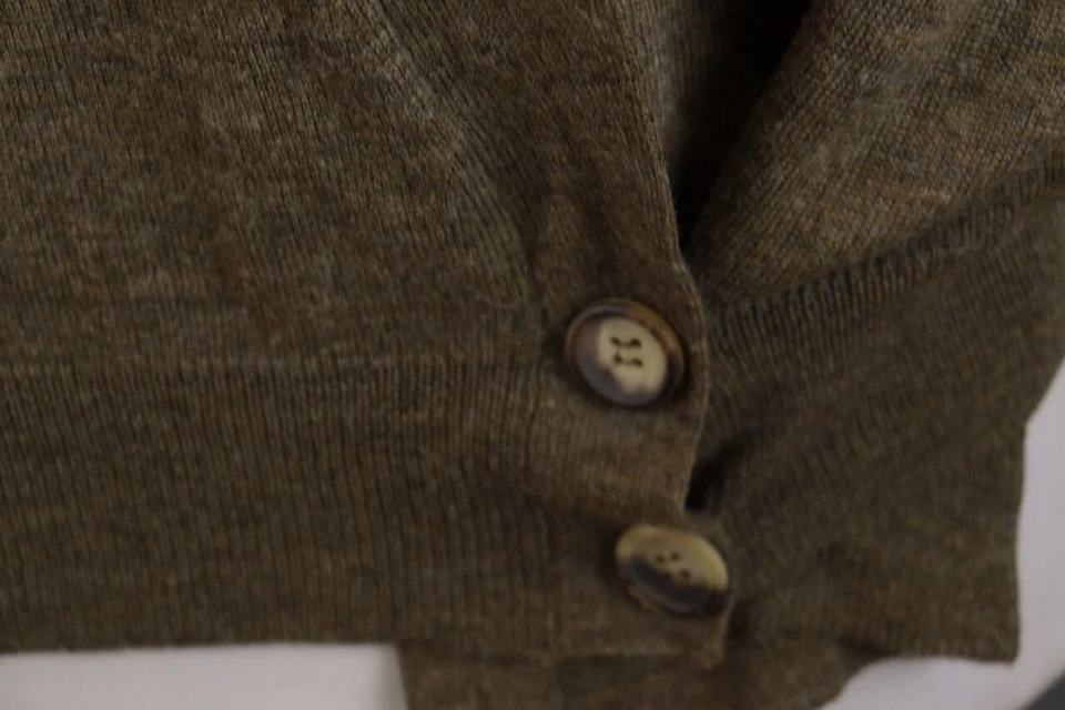 Suéter Cárdigan JIL SANDER Marrón Un Botón Lana Tejido Capa Envoltura Talla 38 Foto 4 de 4