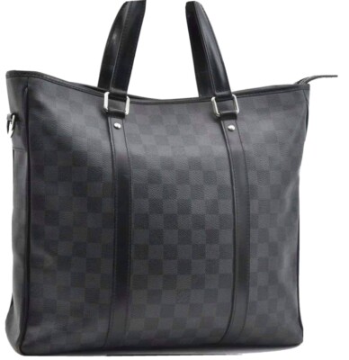 Authentic Louis Vuitton Tadao Damier Graffiti Tote Bag Leather