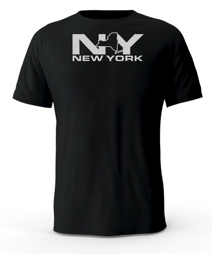 T-shirt nera con logo riflettente New York NY State - Foto 2 di 3