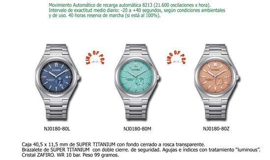 CITIZEN NJ0180-80M Super Titanium Automatic ZENSHIN ,*FREE CITIZEN NJ0180-80M Super Titanium Automatic ZENSHIN ,*FREE