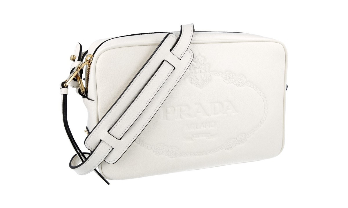 PRADA SHOULDER BAG HANDBAG CROSSBODY 1BH089 WHITE LEATHER NEW | eBay