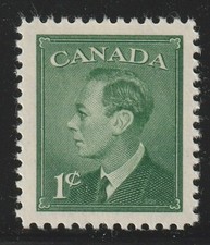 Canada #289, King George VI Postes-Postage Omitted, MNH Stamp 1950