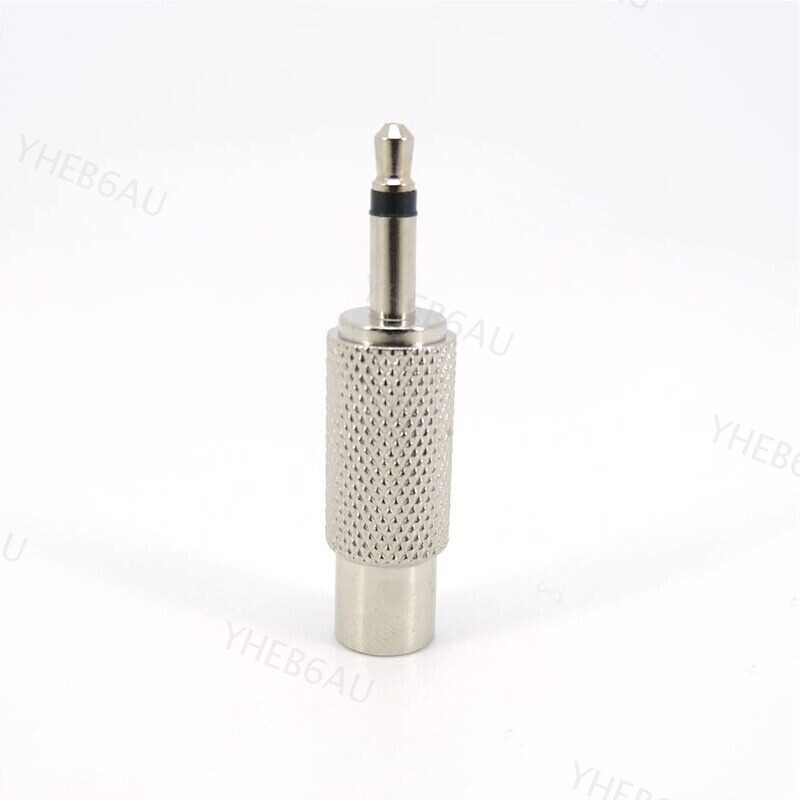 2x Metal 3.5mm Male Jack Converter 3.5 Mono to RCA Female Audio Connector 9H