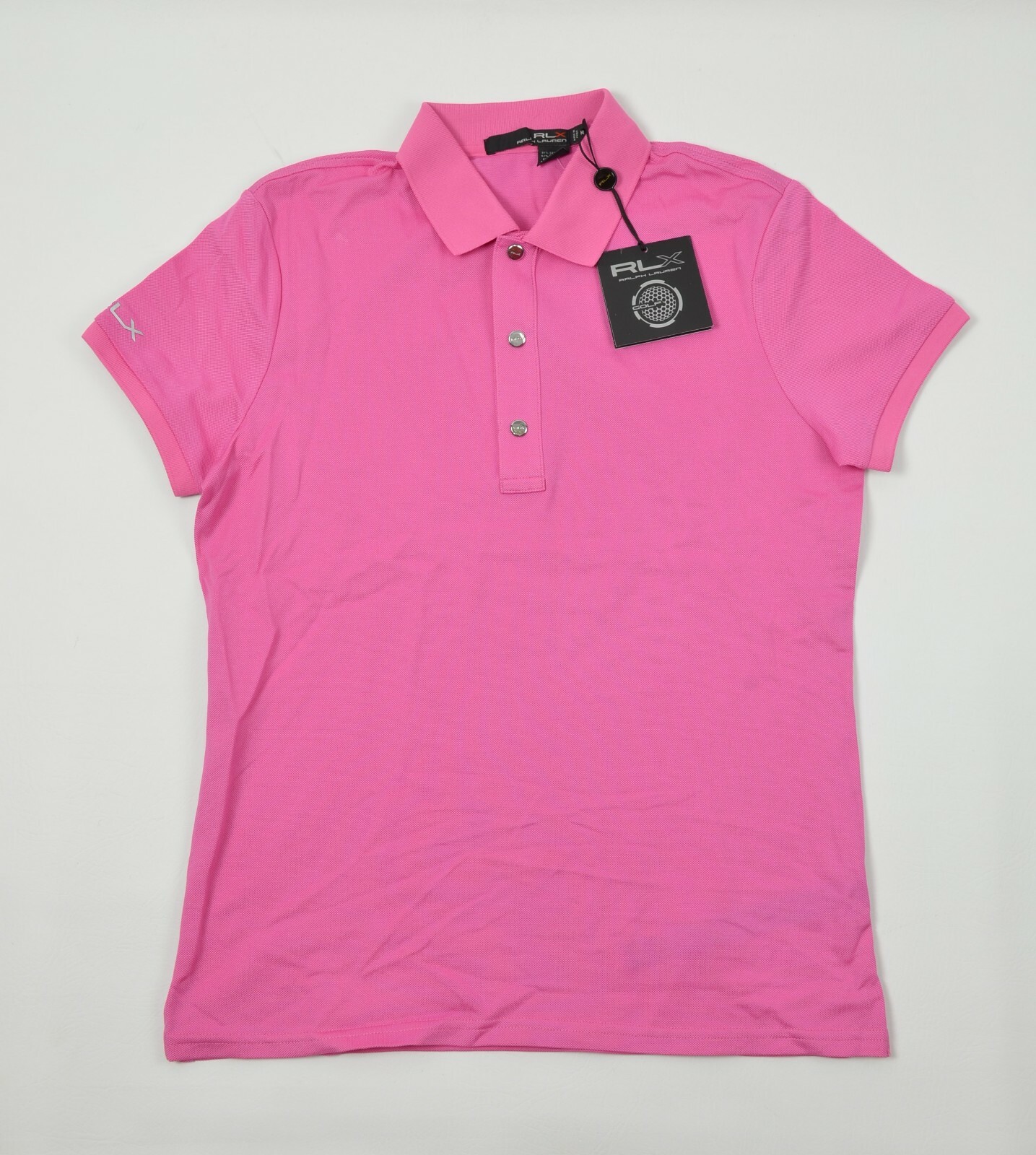 New Ralph Lauren RLX Golf Women's Pink Cotton-Blend Performance Piqué Polo Shirt