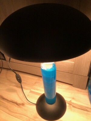 Vintage Flo Motion Mushroom Shaped Blue Pearlescent Liquid Lamp