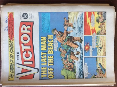 THE VICTOR COMIC No 555 ~ Oct 9th 1971 ~ The Last Man Off The Beach box k 