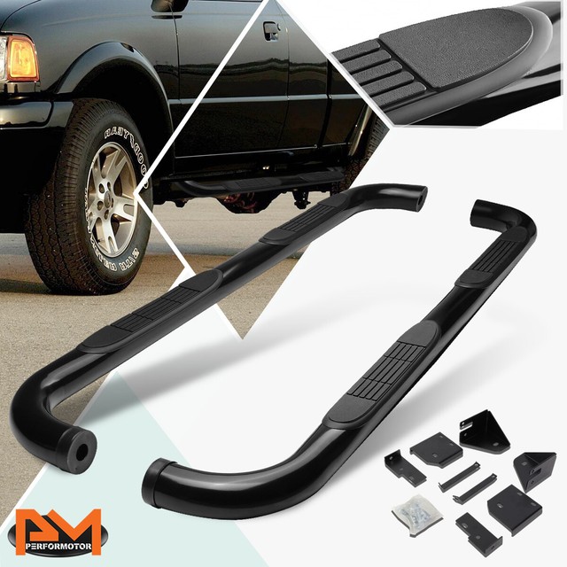 Side Step Nerf Bar For 9811 Ford Ranger Super Cab Extended Black 3" XL