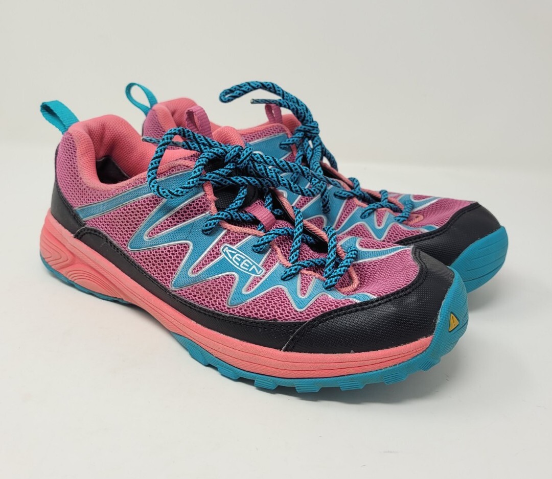 Scarpe da trekking KEEN rosa e blu acqua sneakers stringate trail running taglia 6