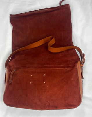 Maison Martin Margiela Burgundy Cognac Leather Messenger Bag