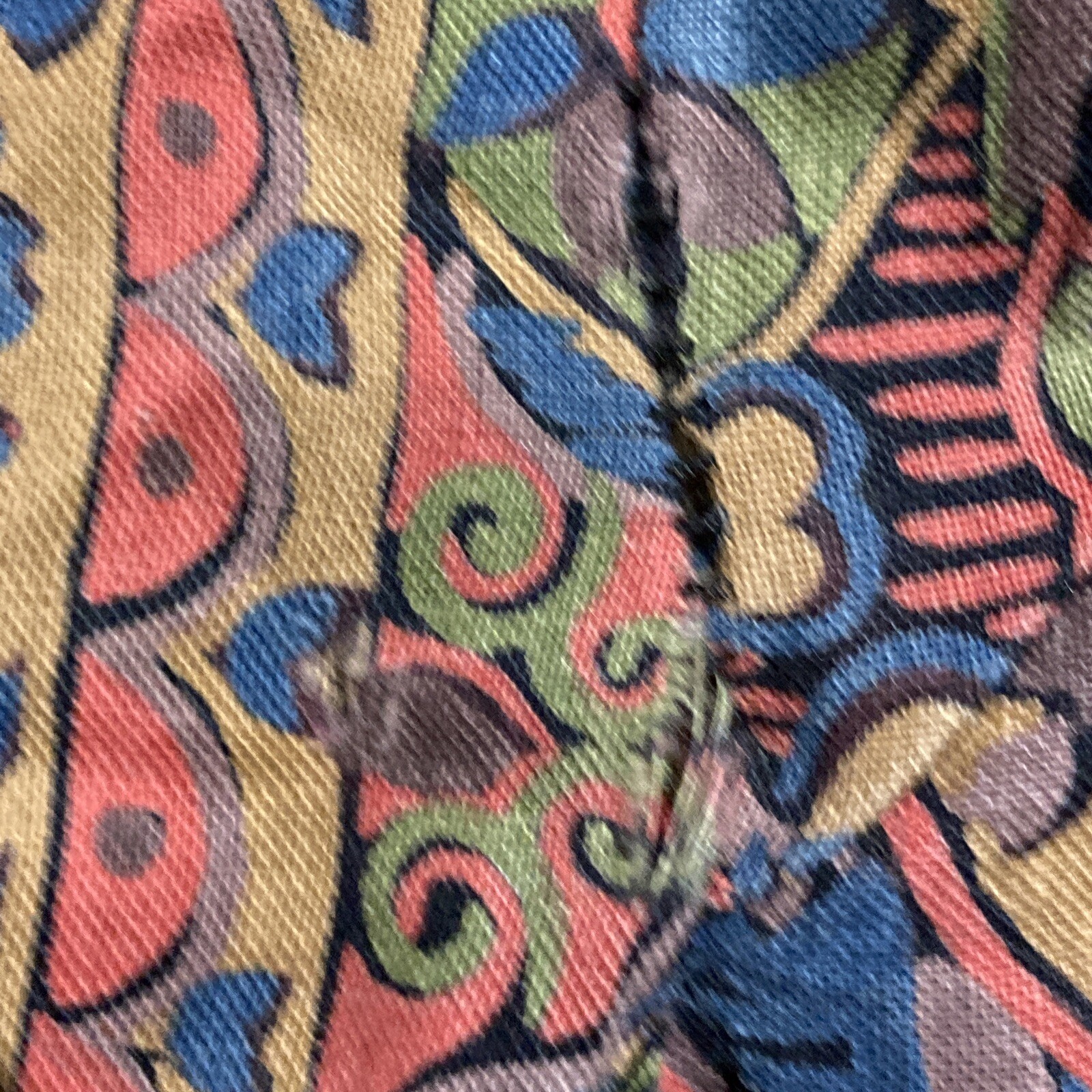 Vintage Paisley Print Dress with Metal Front Zip, Armpit to Armpit 22" approx. 10