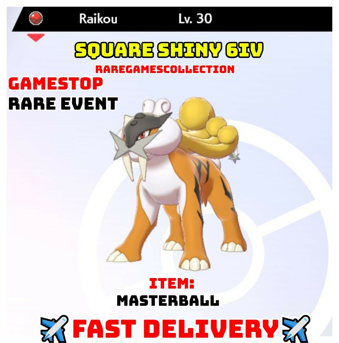 Ultra Shiny 6IV RAIKOU / Pokemon Sword and Shield / Johto -  Hong Kong