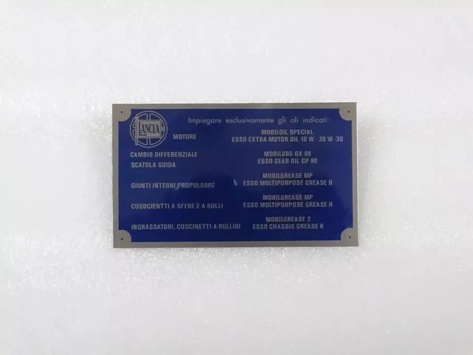 DATA PLATE TYPENSCHILD LANCIA AURELIA FULVIA FLAMINIA FLAVIA OLSORTEN B-WARE|Fit - Image 4 of 4