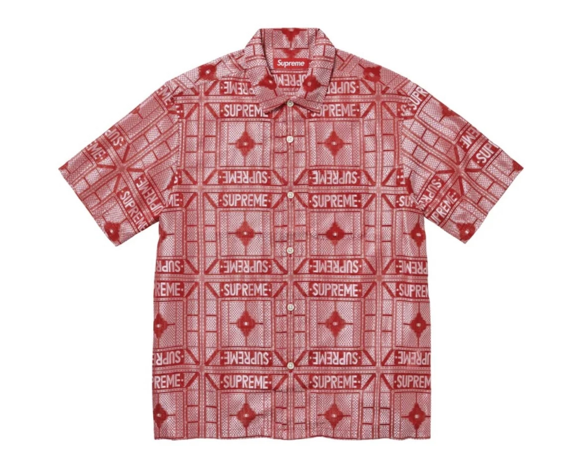 Chemise Supreme Tray Jacquard S/S rouge L à la main