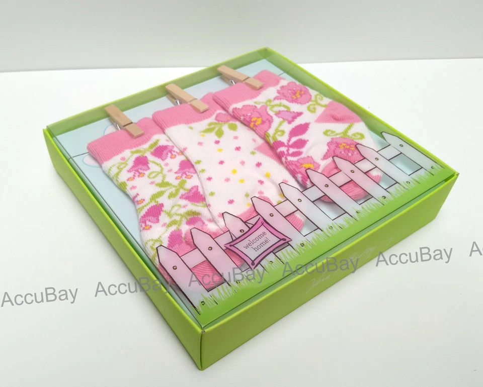 Juego de 3 pares de calcetines para bebé Vera Bradley LILLI BELL de 0-12 meses nuevos con etiquetas Foto 2 de 4