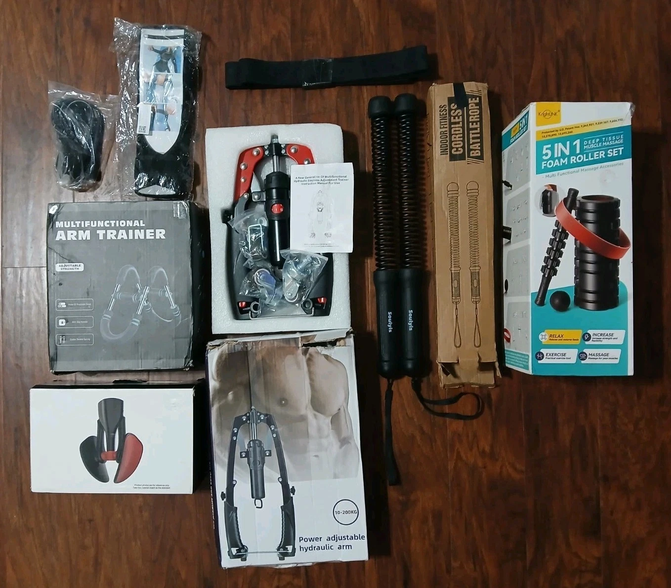 New Complete Home Gym Exercise Bundle Chest,Arm,Abs,Cardio,Recovery 8 Item Set