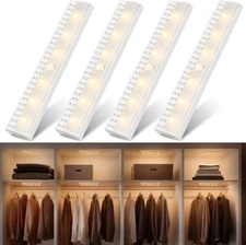 4 Pack Closet Lights Motion Sensored, Battery Operated Light Indoor, Wireless...