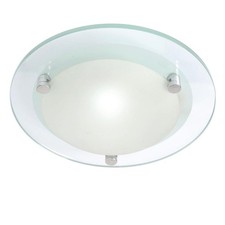 Litecraft Bathroom Ceiling Light IP20 Rated Small Glass Flush Mounted - Frosted 