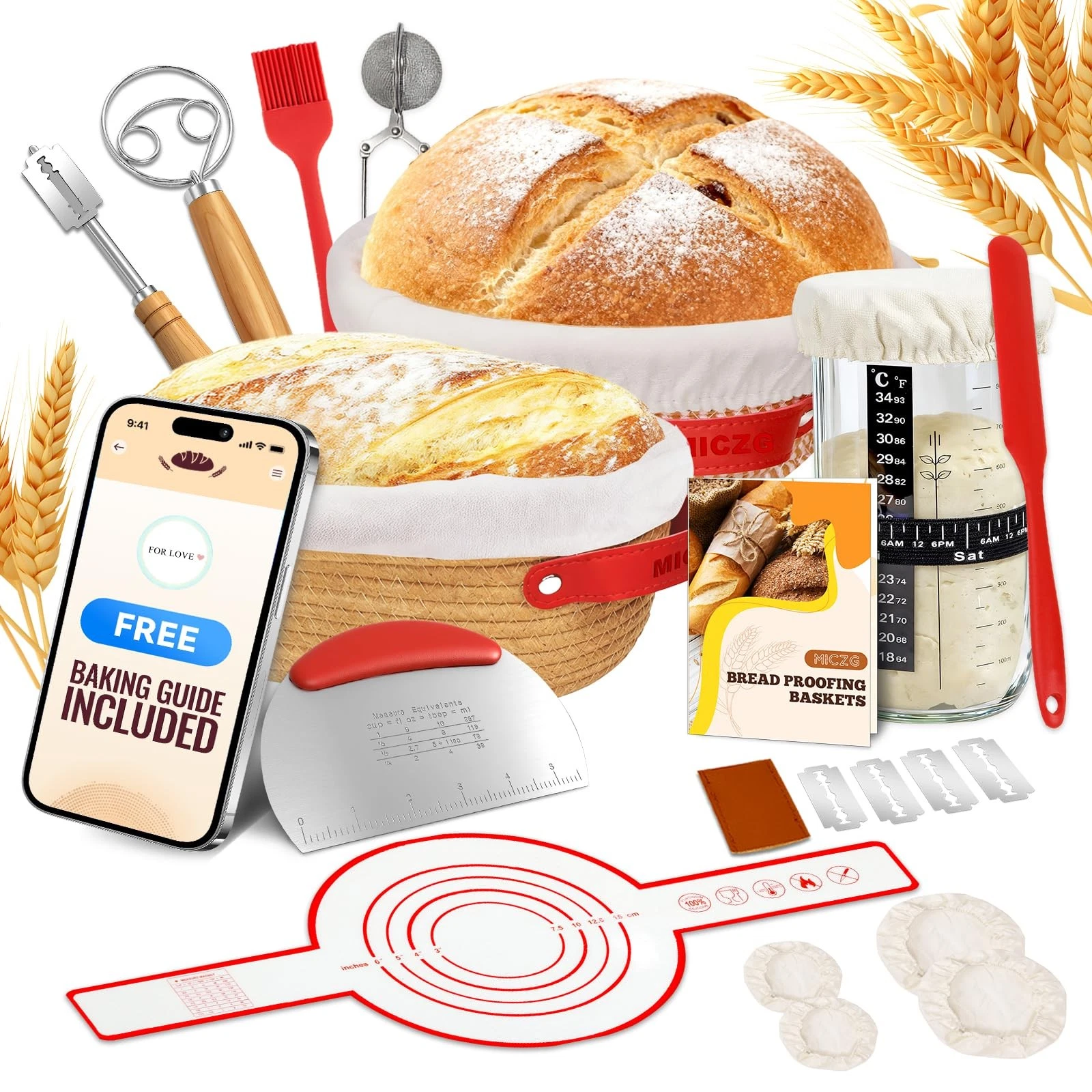 Sourdough Starter Kit, Sourdough Bread Baking Supplies, Sourdough Kit Home an...