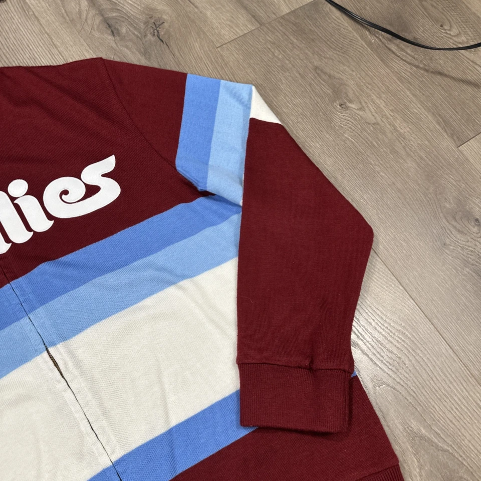 Mitchell & Ness Philadelphia Phillies Throwback Sweater Full Zip Retro Large - Image 4 of 4