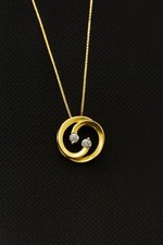 10k Yellow Gold Diamond Pendant Necklace 1/8 Carat I/J Clarity 18 Inch Chain