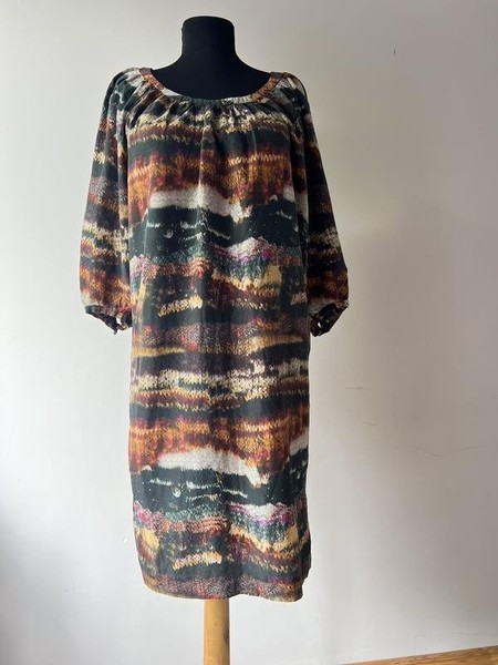 Women BOSS Orange Dress Multicolor Silk 42-44