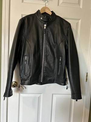 FMC Motorcycle Jacket  Black Leather Ace Style M 202 Men s Medium