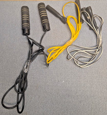 Lot of 3 Jump Ropes Gold  s Gym Everlast Weighted Speed Jump Rope Fitness