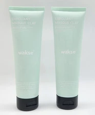 Wakse Exfoliating Masque Clay Ingrown Hair Prevention/ Botanic Detox 4oz- 2 Pack