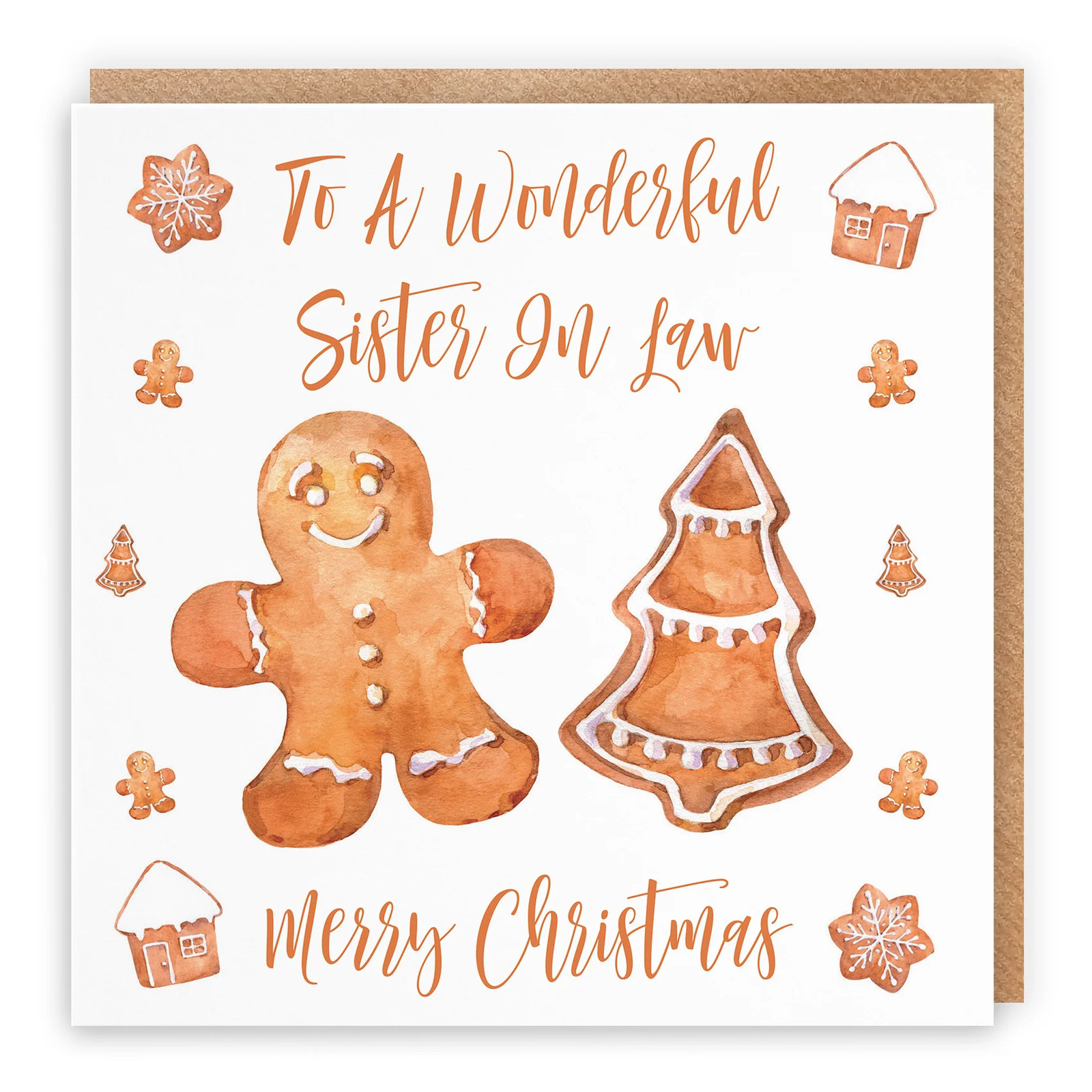 Sister In Law Christmas Card Gingerbread