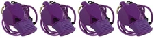 Fox 40 Classic CMG Safety 3-Chamber Pealess Whistle + Lanyard, Purple (4-Pack)